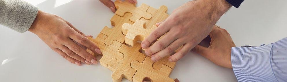 Concept of partnership creative work startup teamwork team business people.